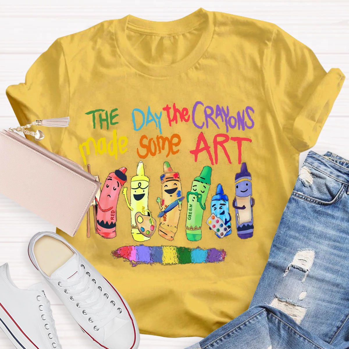 Back To School The Day The Crayons Made Some Art T-Shirt