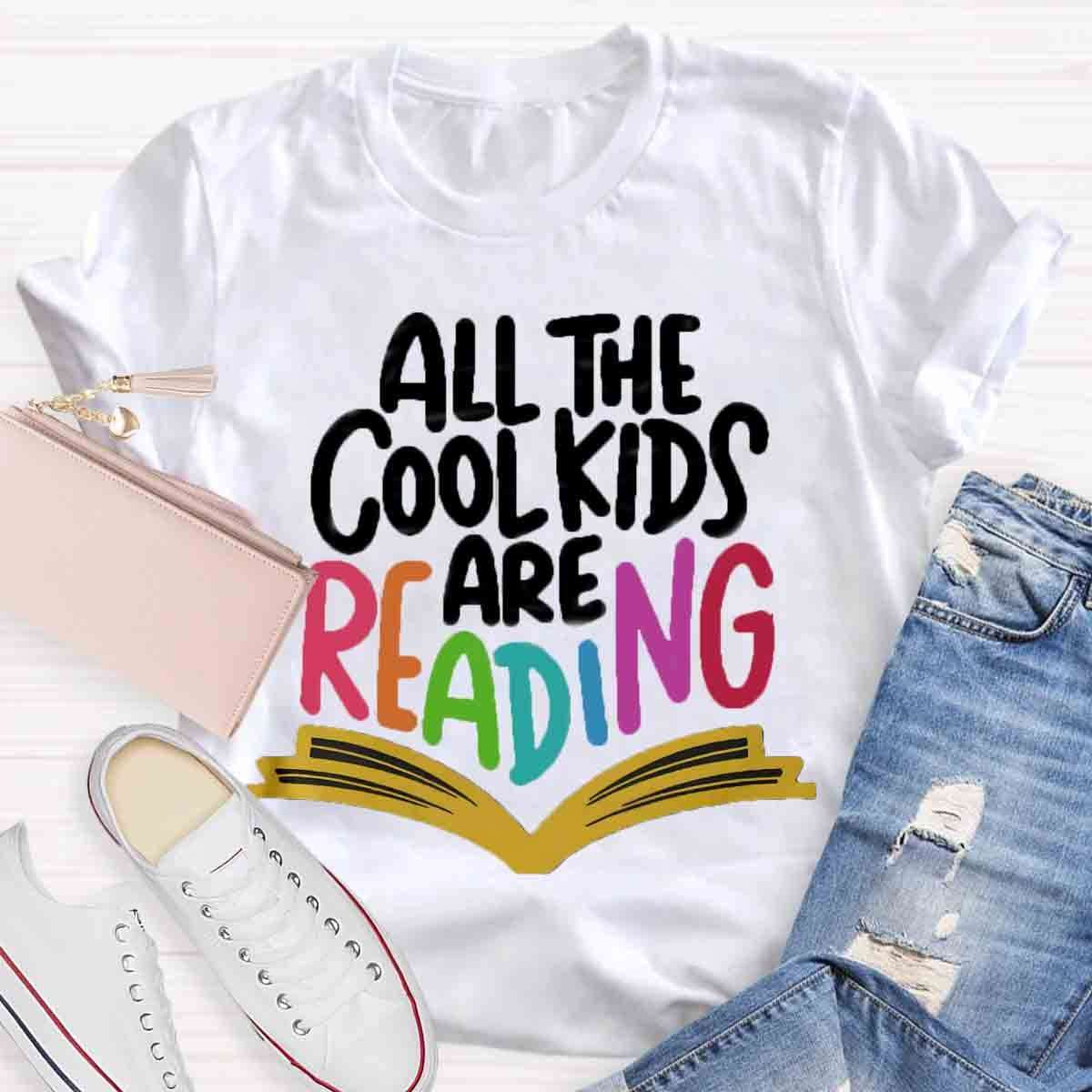 All The Cool Kids Are Reading Print T-Shirt