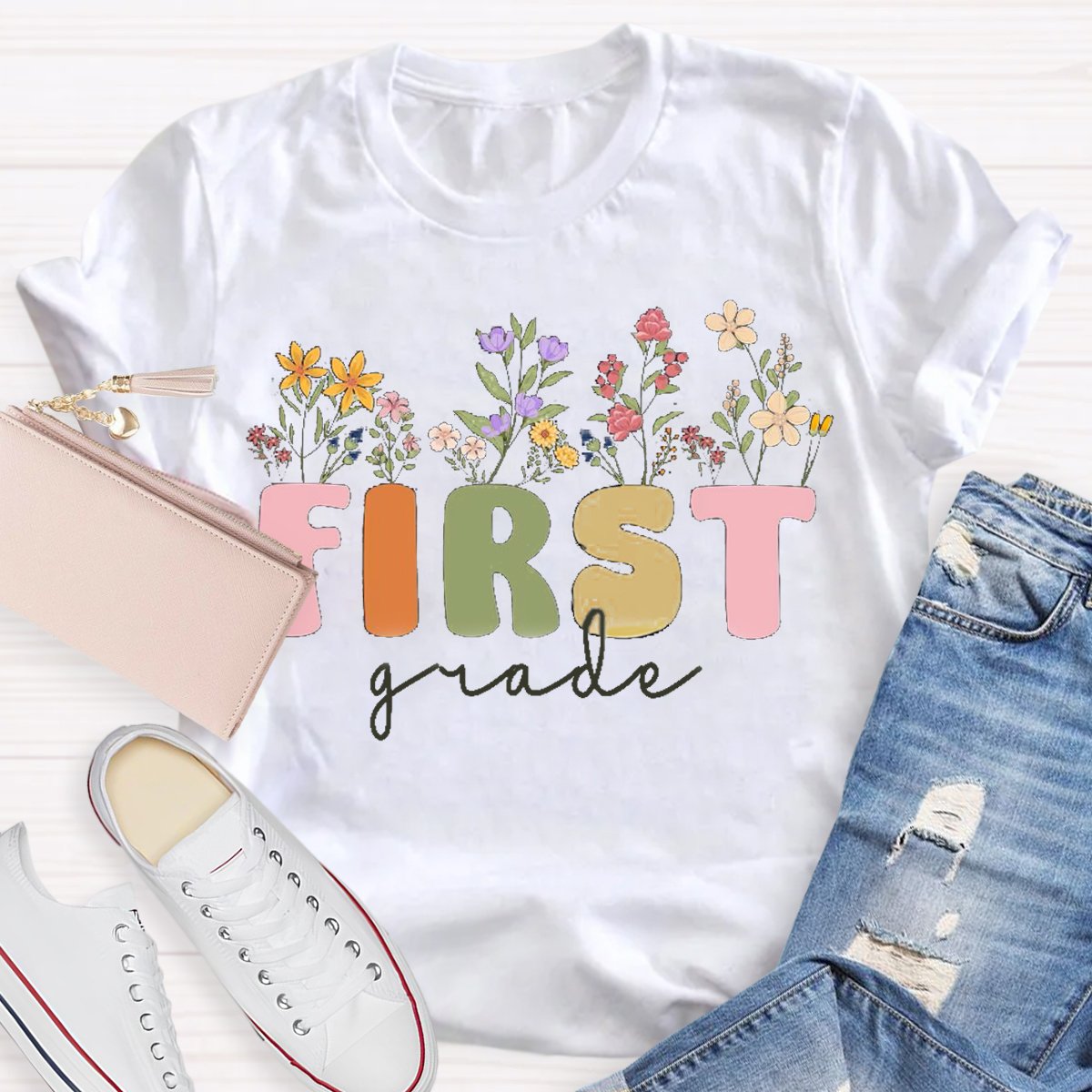 Personalized Grade Wild Flowers T-shirt