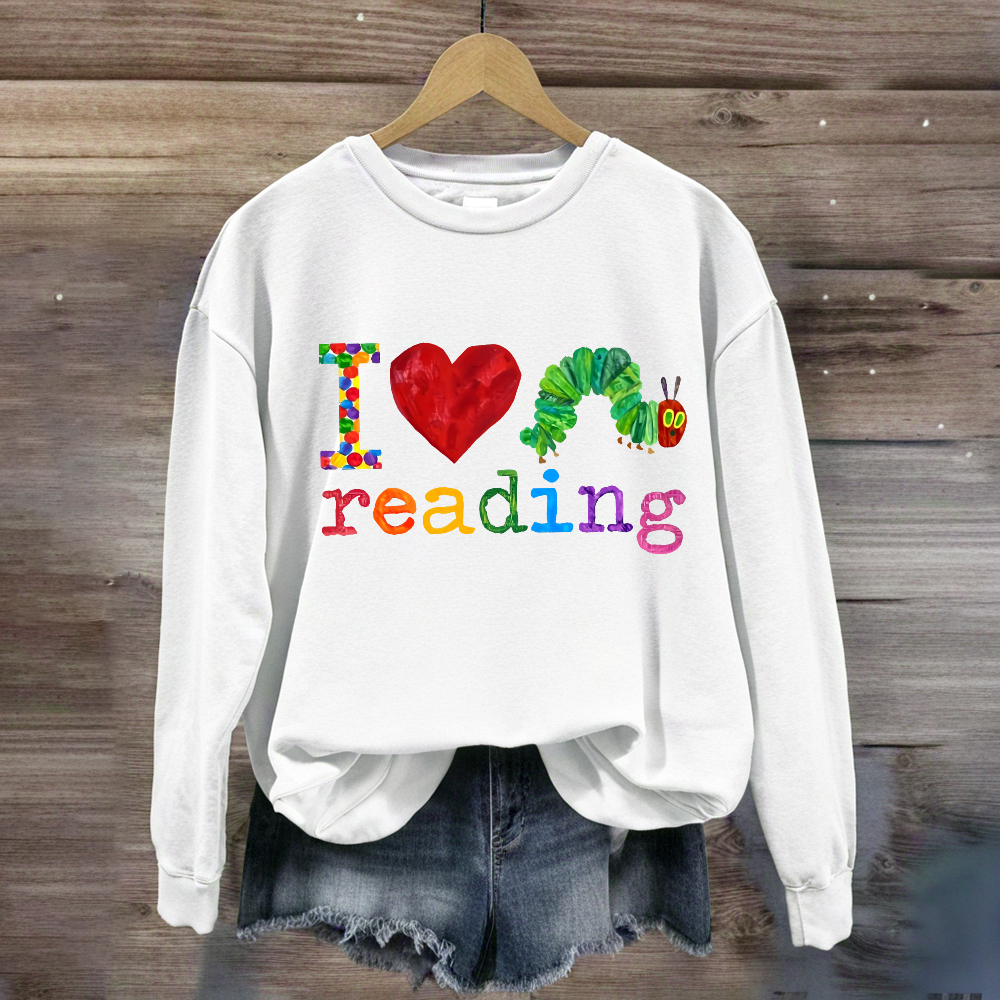 I Love Reading Caterpillar Sweatshirt