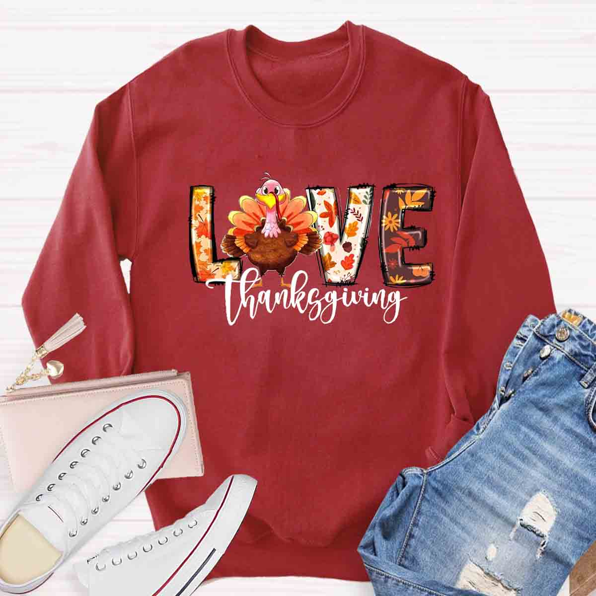 Fall Thanksgiving Turkey Sweatshirt