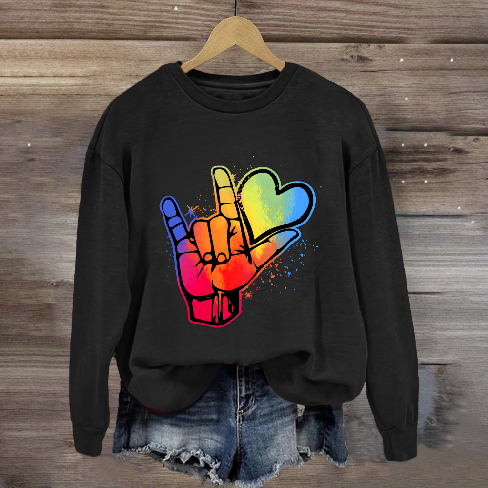 Love Sign Hand Sweatshirt