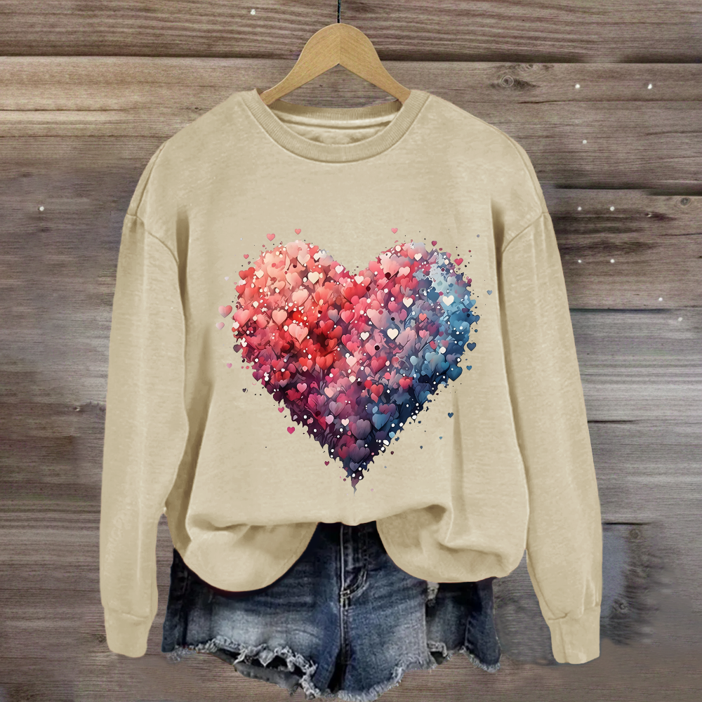 Valentine's Day Beautiful Watercolor Heart Sweatshirt