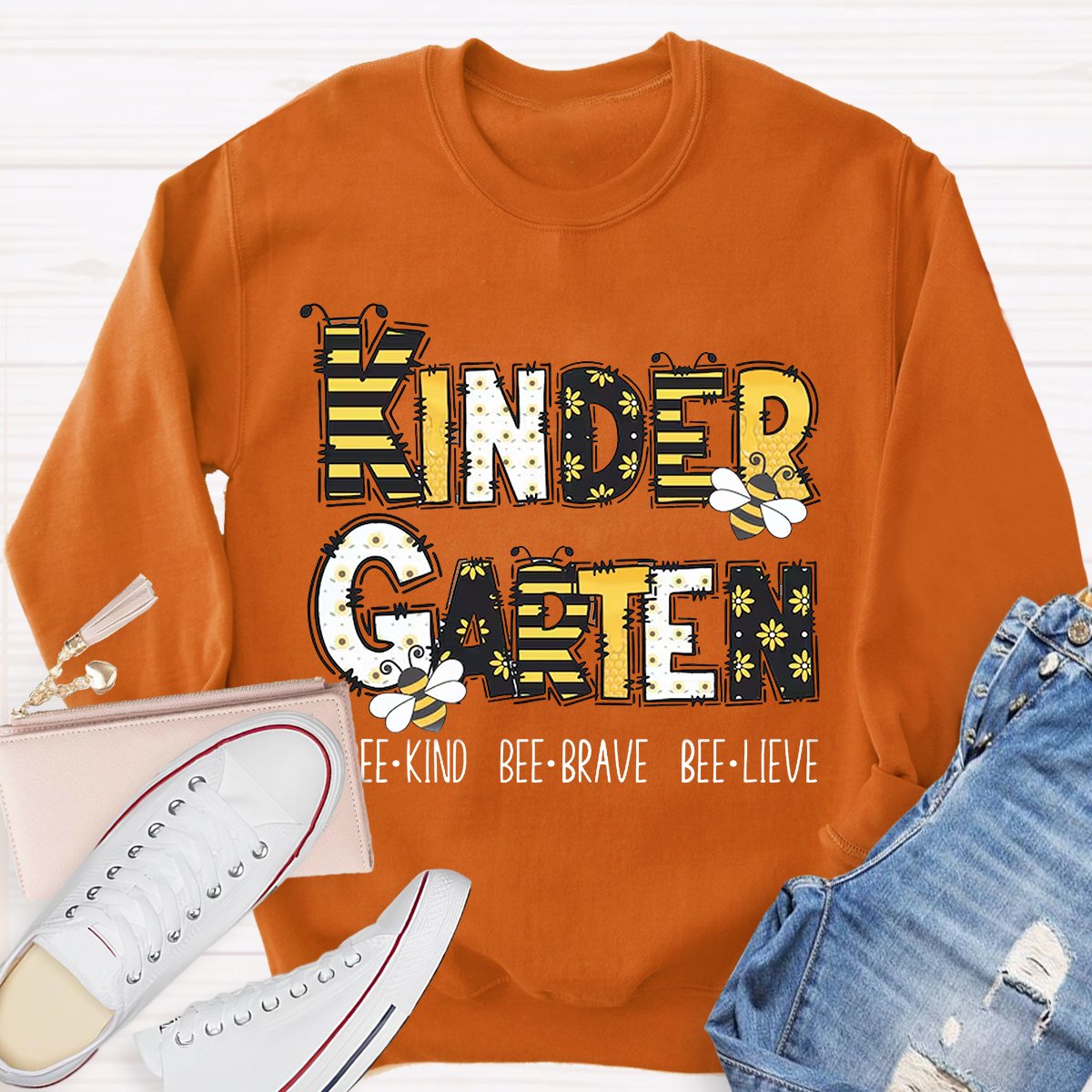 Personalized Grade Bee Kind Brave Believe Sweatshirt