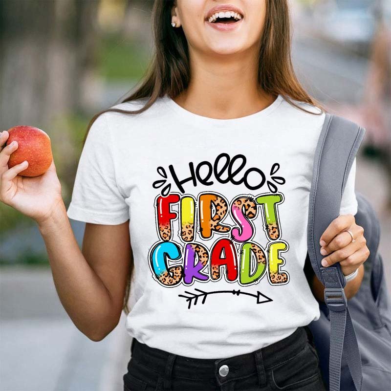 Personalized Grade Hello Teacher T-Shirt