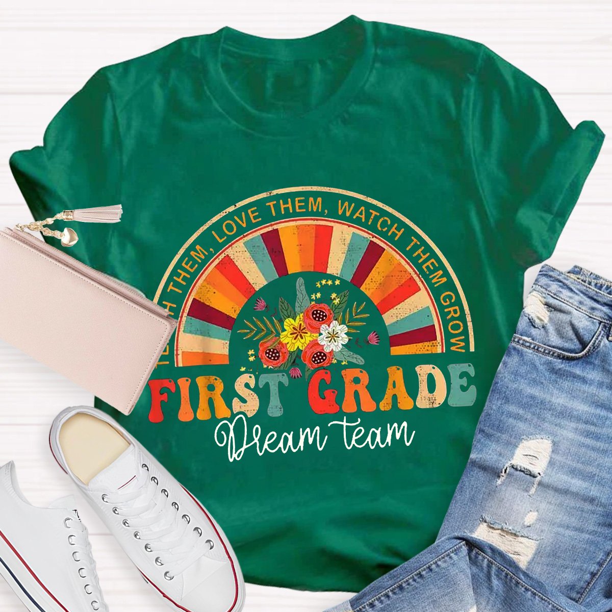 Personalized First Grade Dream Team Teacher Shirt