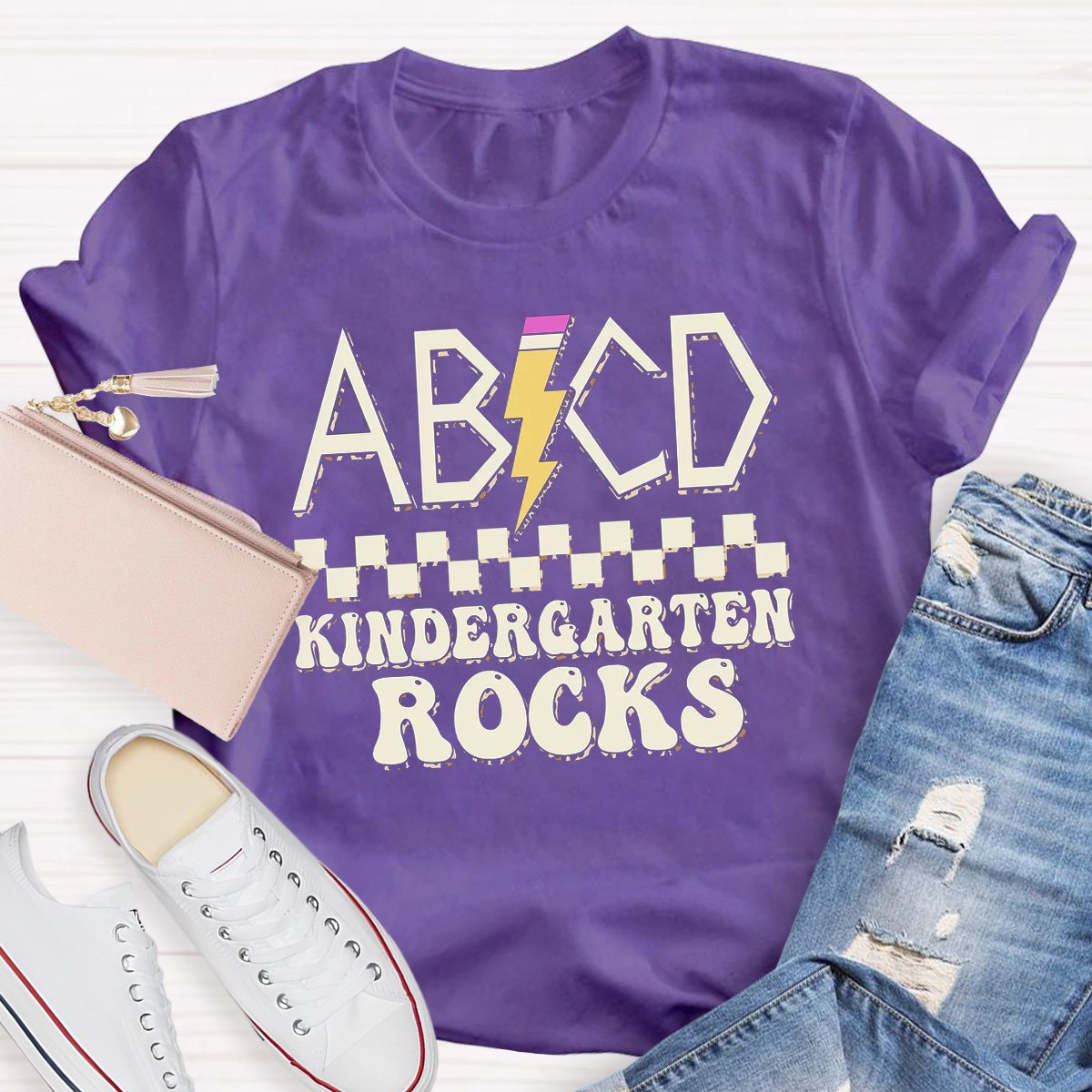 Abcd Kindergarten Rocks Teacher Shirt