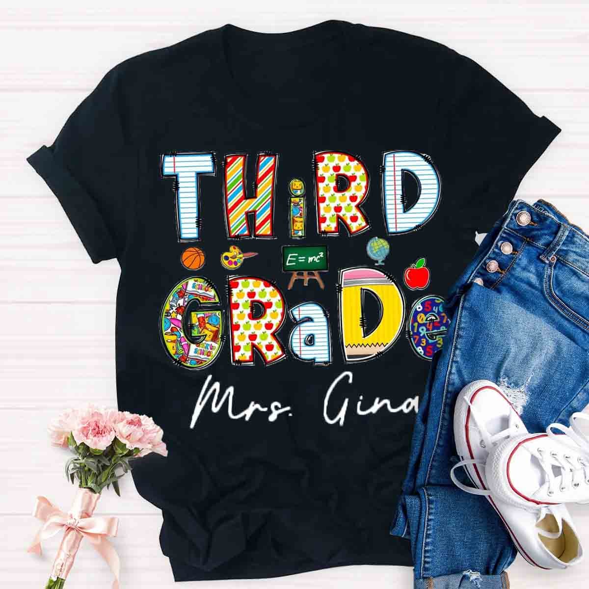 Personalized Grade And Name Teaching Aids T-Shirt