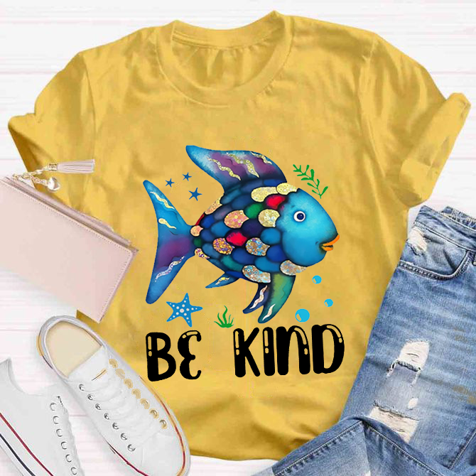 Be Kind Colorful Fish Swimming T-Shirt