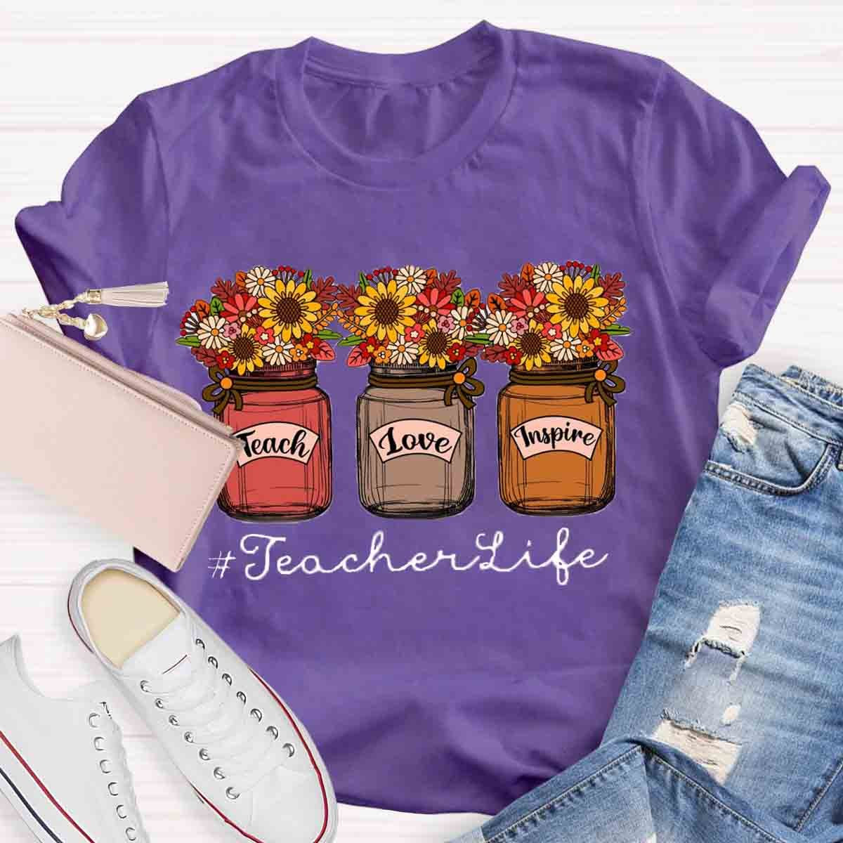 Teacher Life Flower Shirt