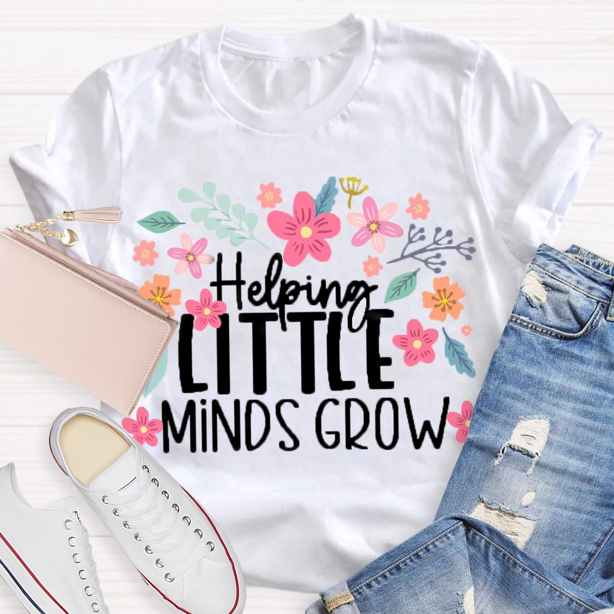 Helping Little Minds Grow Floral Shirt