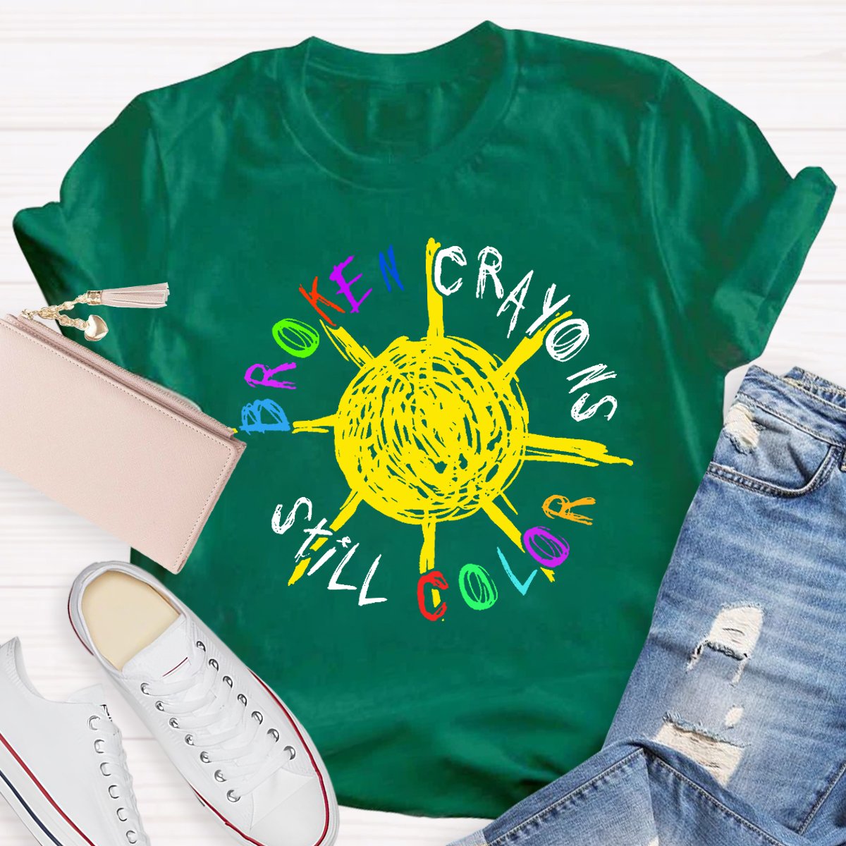 Broken Crayon Still Color Teacher Shirt