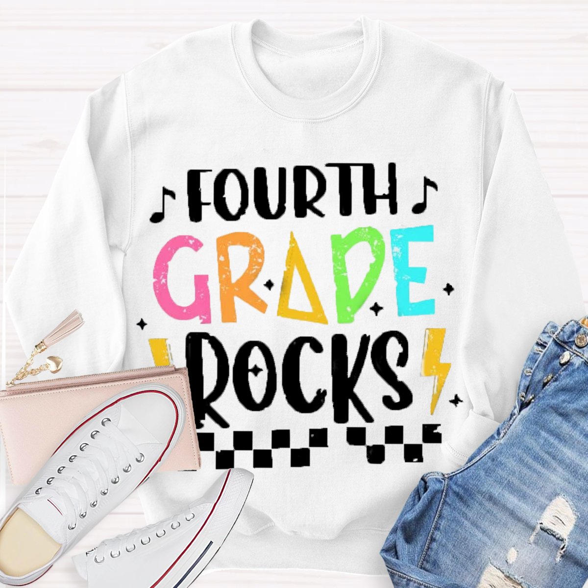 Personalized Grade Rocks Color Block Sweatshirt