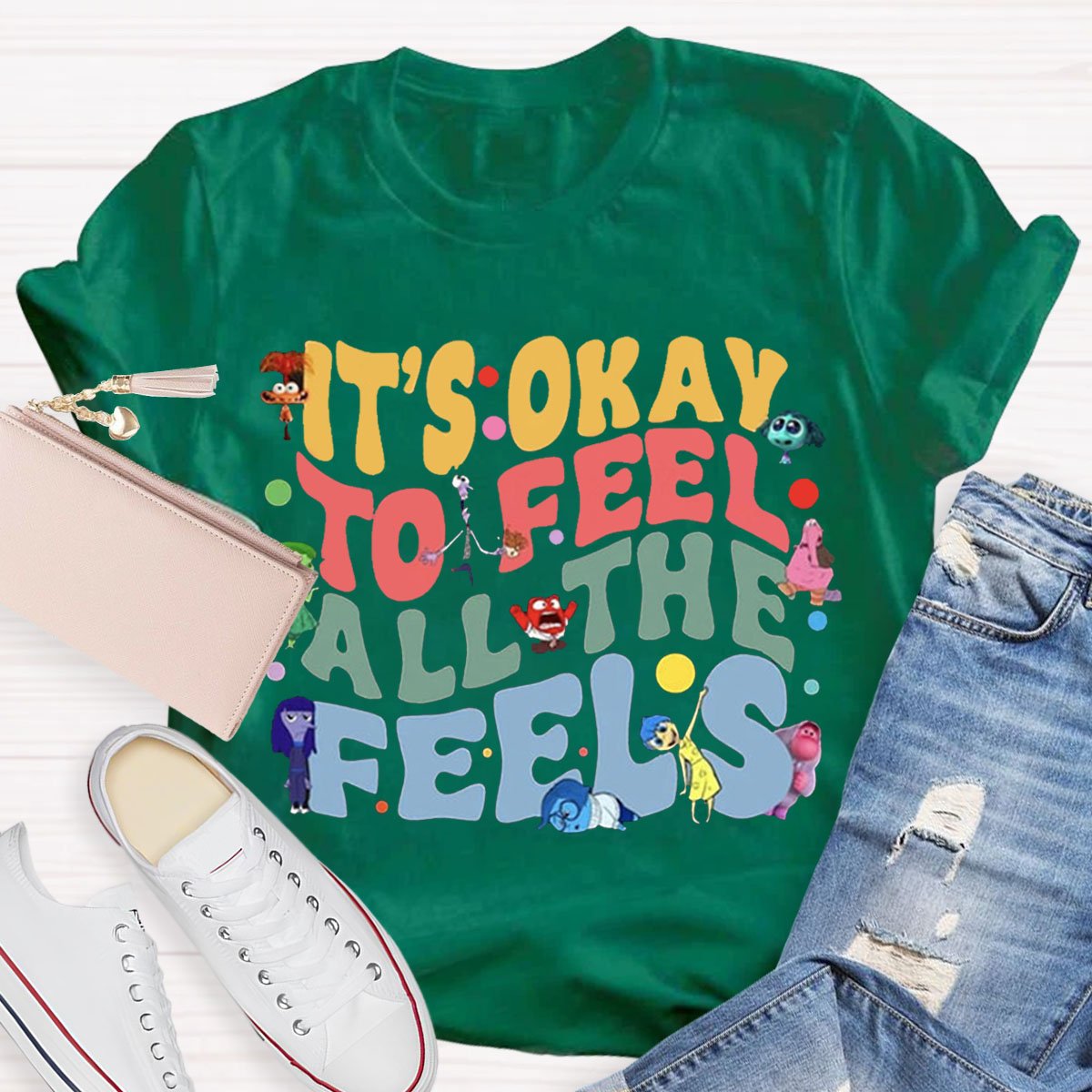 Funny It's Ok To Feel All The Feels Teacher T-Shirt