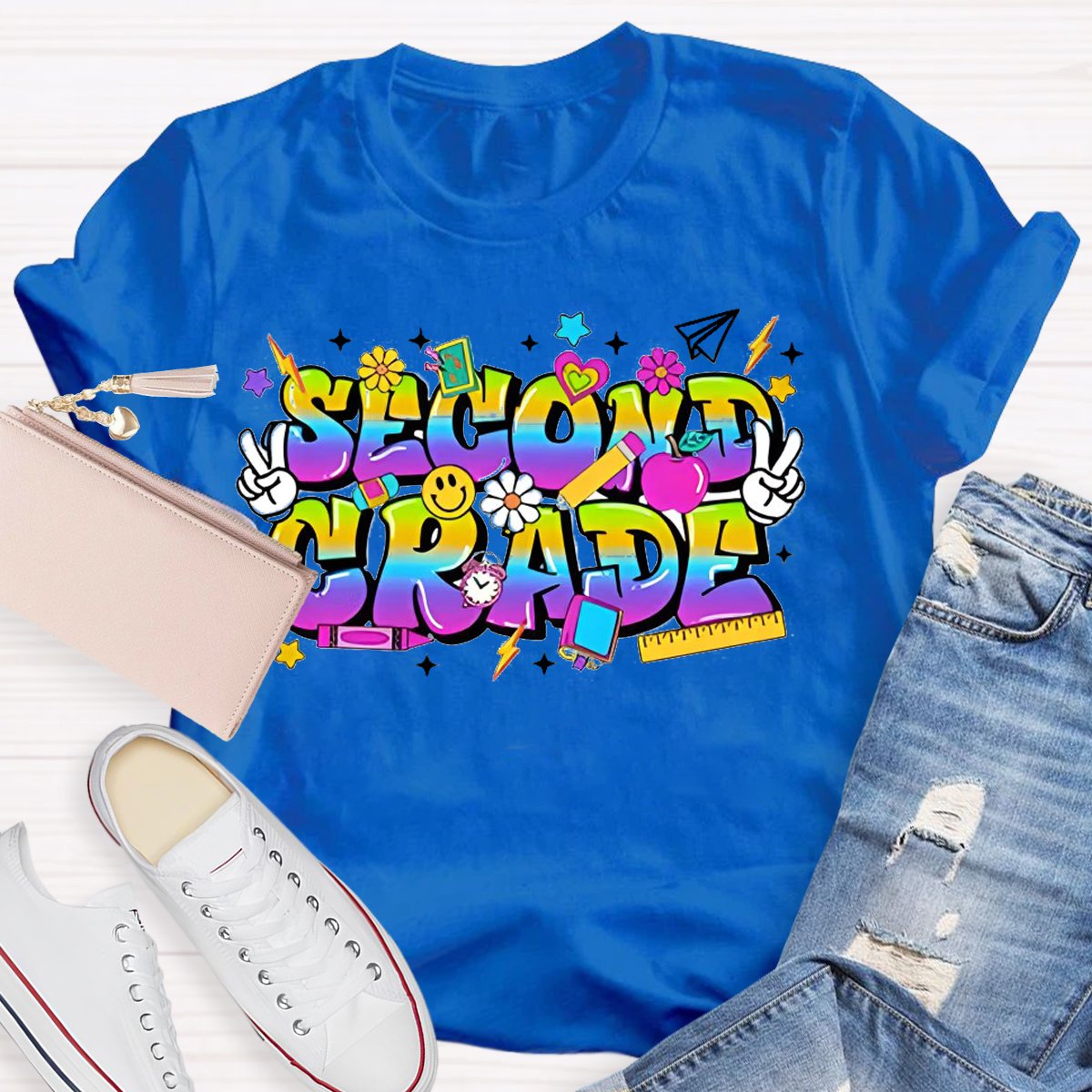 Personalized Grade Colorful Printed T-Shirt