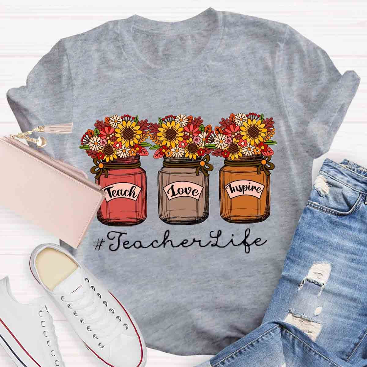 Teacher Life Flower Shirt