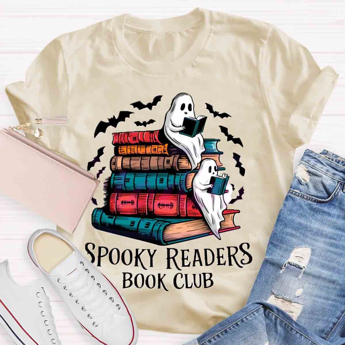 Bookish Ghost Spooky Readers Book Club T-Shirt