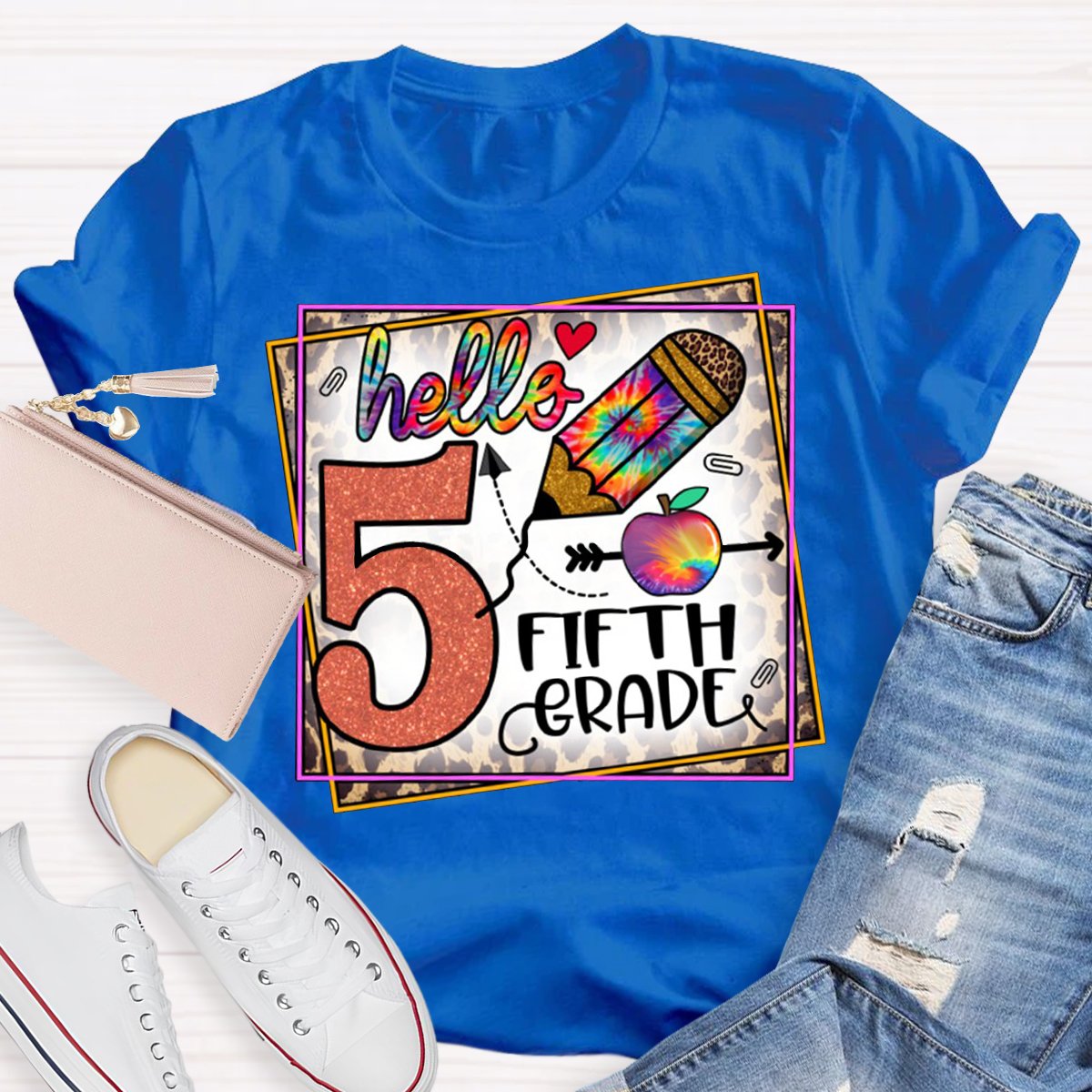 Personalized Grade With Art Pen Teacher's T-Shirt