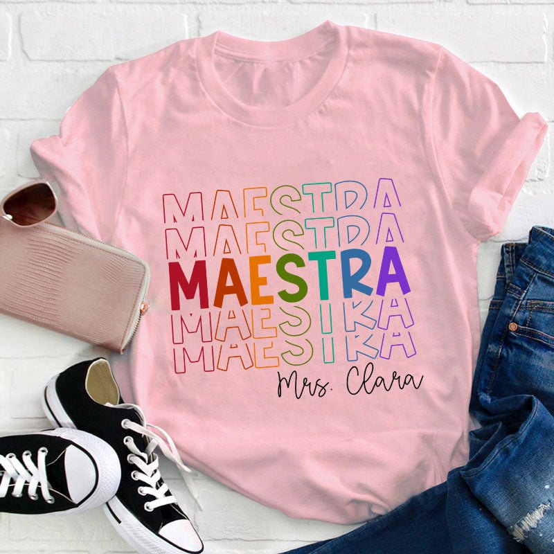 Personalized Colored Words Teacher T-Shirt