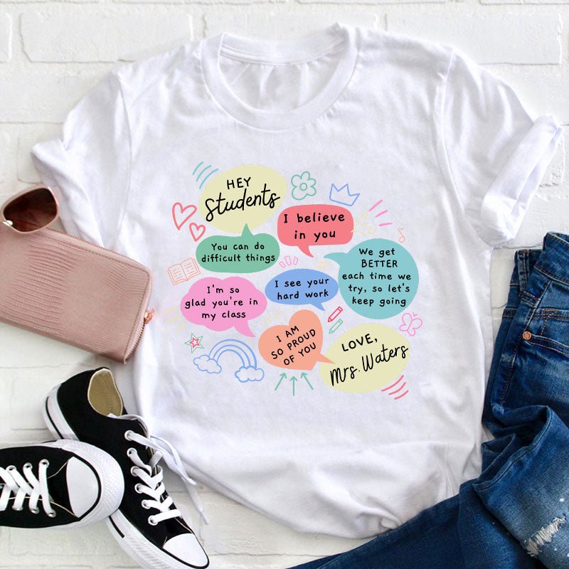 Personalized Positive Discourse Teacher T-Shirt