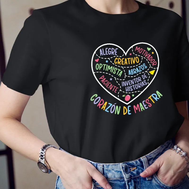 Corazon Maestra De Español Spanish Teacher T-Shirt