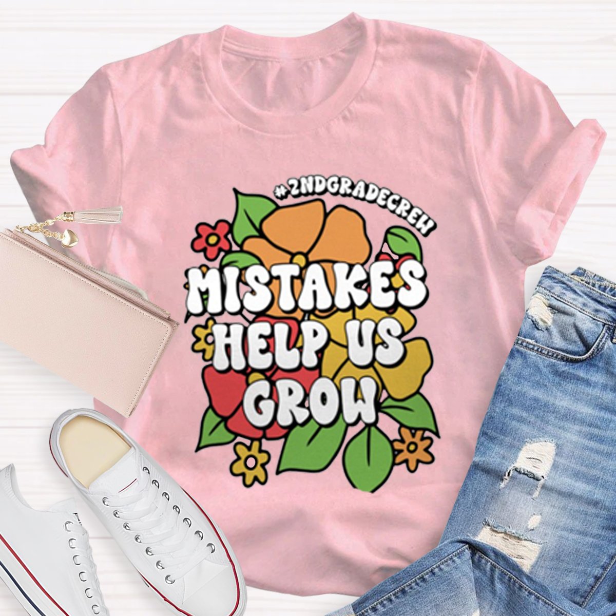 Personalized Mistakes Help Us Grow Teacher Shirt