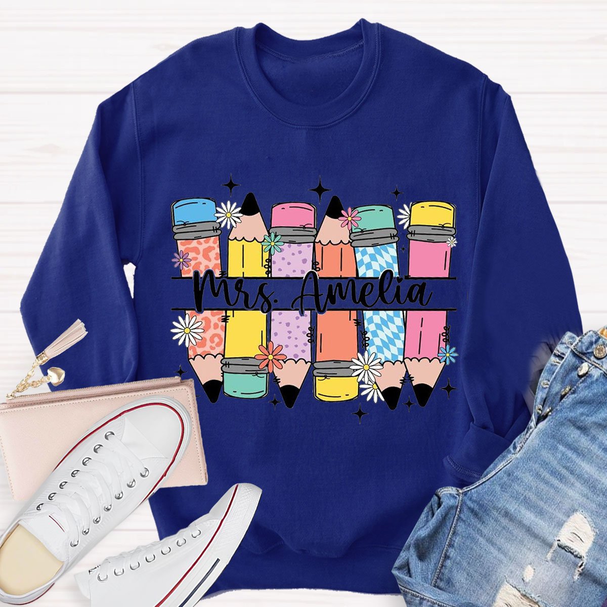 Personalized  Name Pencil Sweatshirt