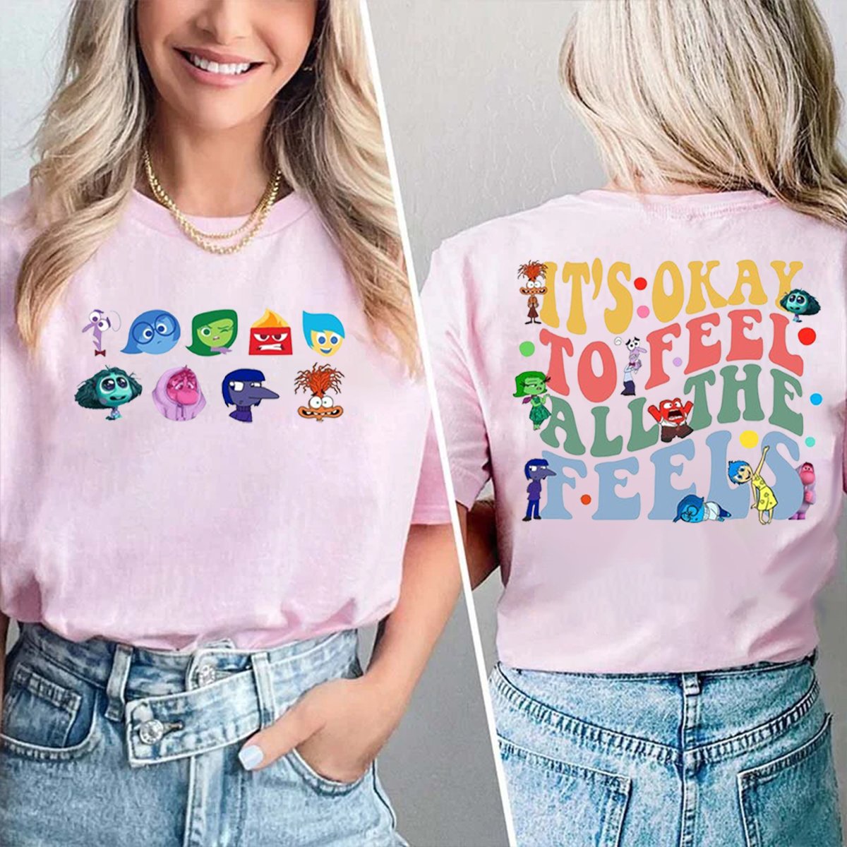 It's Okay To Feel All The Feels Double-Sided Teacher Shirt