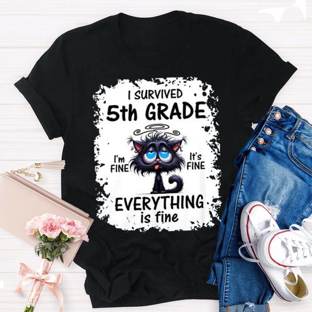 Personalized I Survived 5th Grade Teacher Shirt