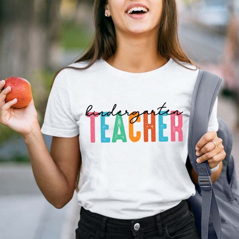 Personalized Colorful Grade Teacher T-Shirt