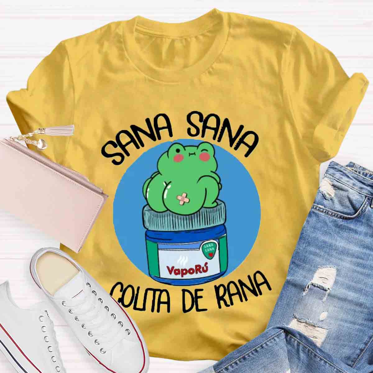 Sana Sana Colita De Rana Spanish Teacher T-Shirt