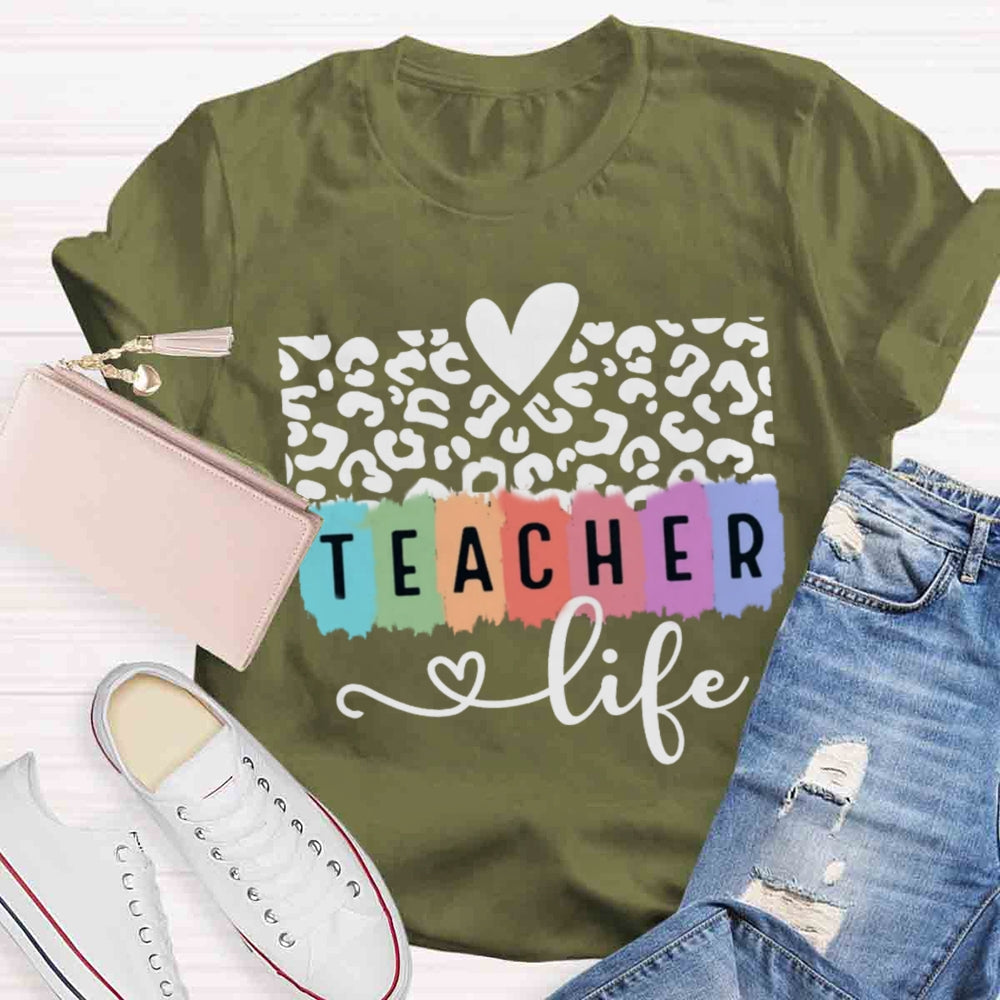 Teacher Life Cheetah Print T-shirt