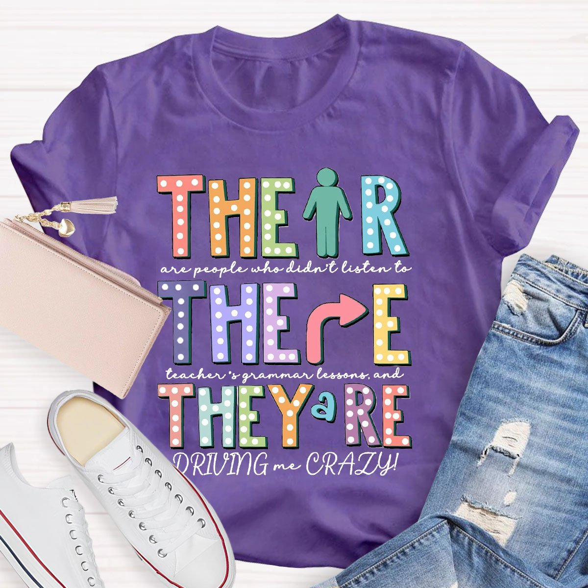 Their There They're Grammar Punctuation Teacher T-Shirt