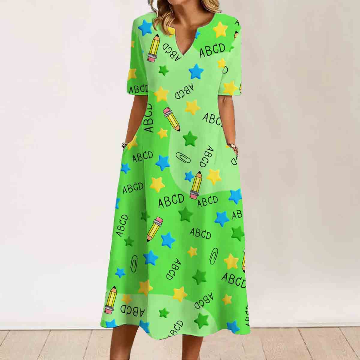 ABC Pencil Background Dress