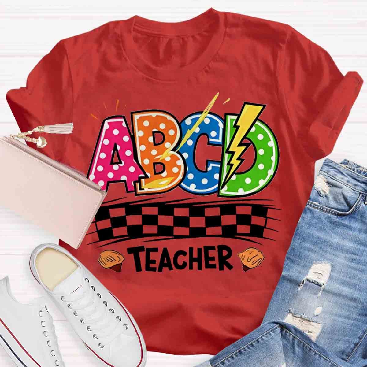 Teacher ABCD Polka dot design T-Shirt