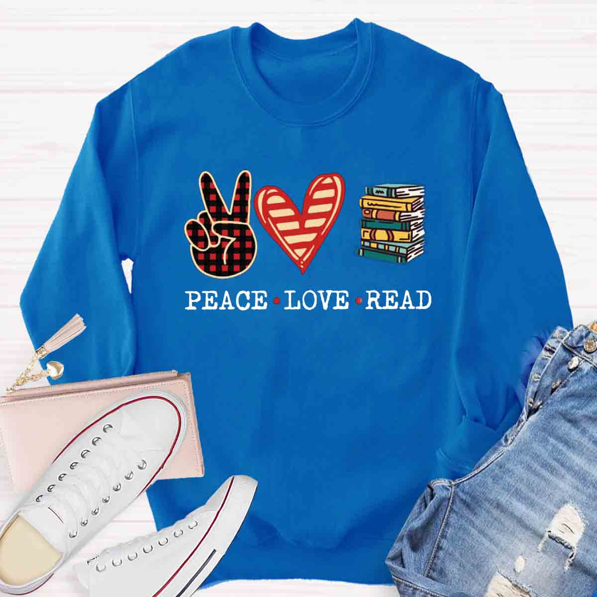 Peace Love Read Sweatshirt