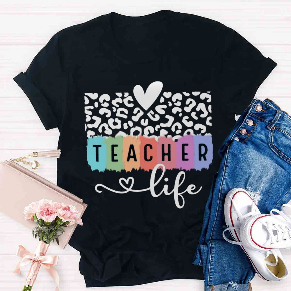 Teacher Life Cheetah Print T-shirt