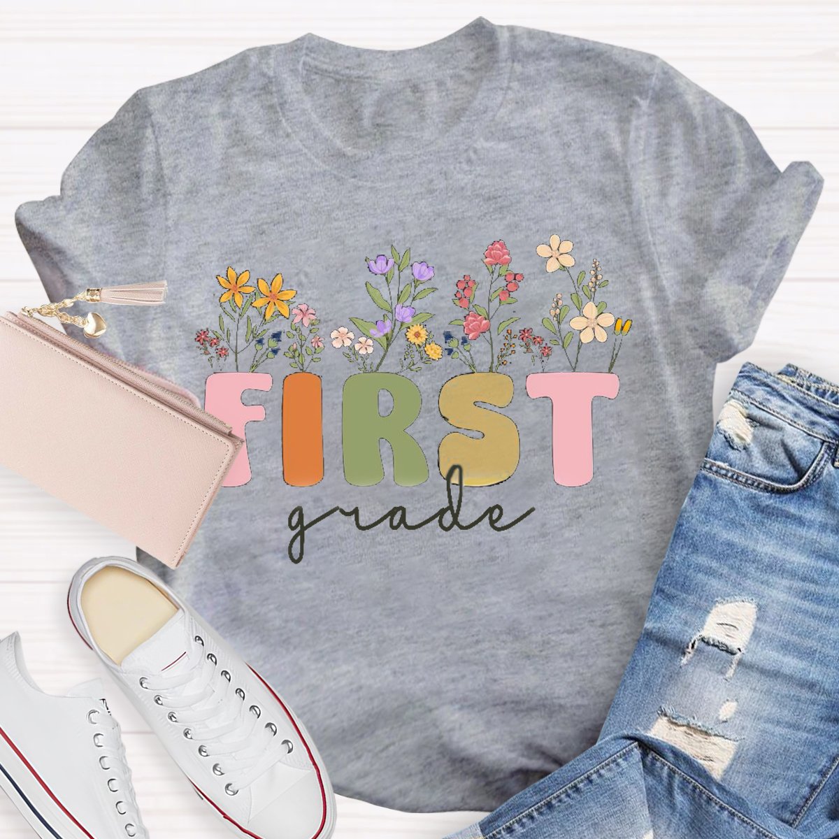 Personalized Grade Wild Flowers T-shirt