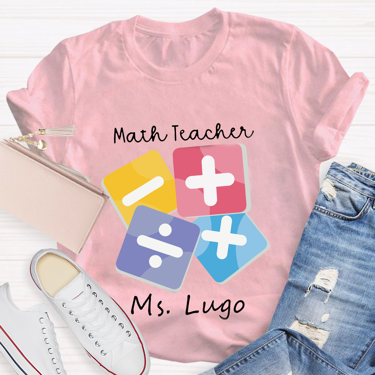 Personalized Name Funny Math Teachers T-Shirt