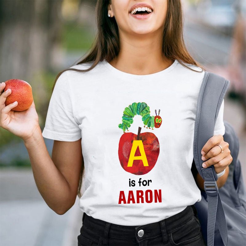 Personalized AB Letters The Very Hungry Caterpillar Teacher T-Shirt