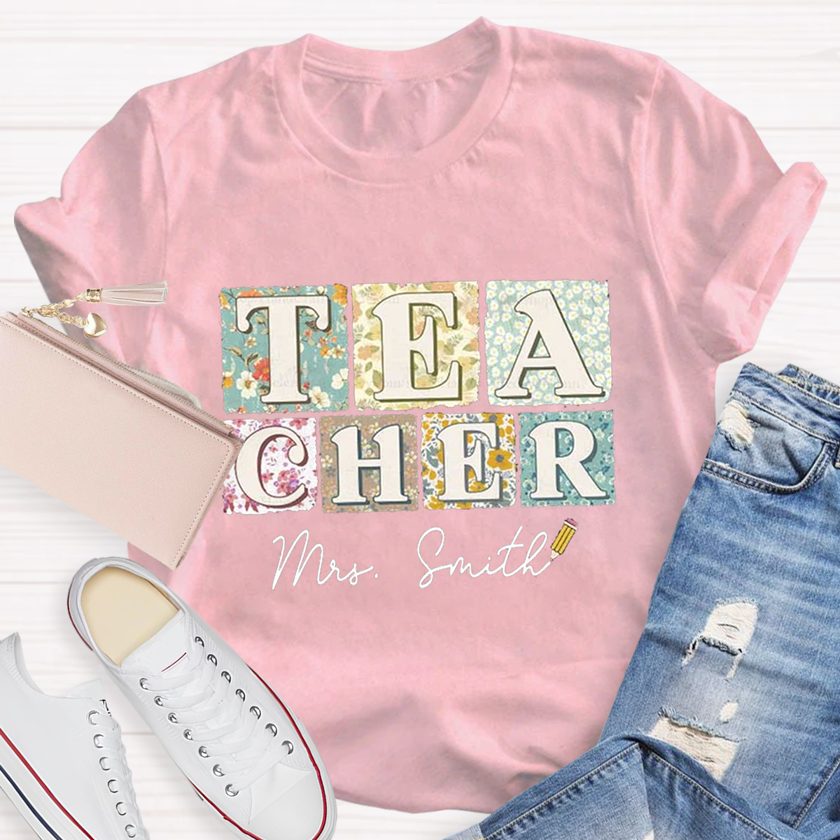 Personalized Your Name Teacher Loose T-Shirt