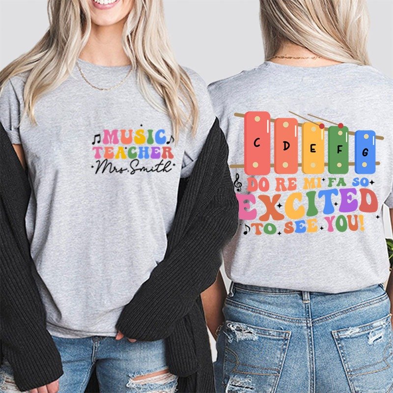 Personalized Music Teachers Name Double-sided printing T-Shirt