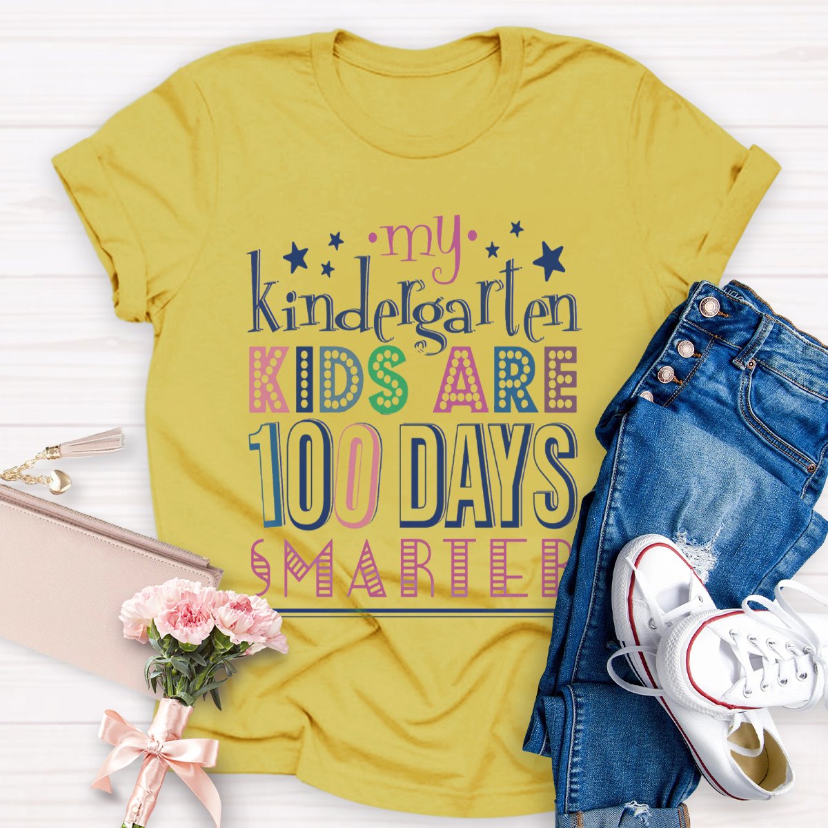 My Kindergarden Kids Are 100 Days Smarter Teacher Shirt