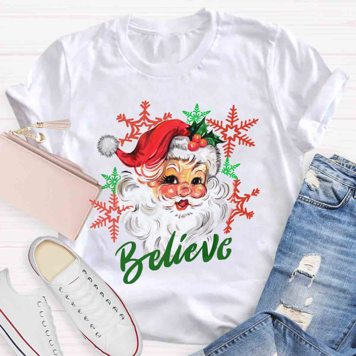 Christmas Santa Believe T-Shirt