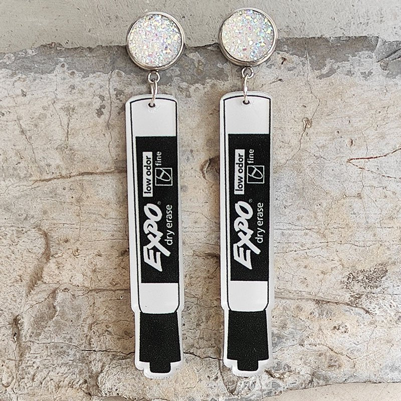 Colorful Whiteboard Pen Earrings