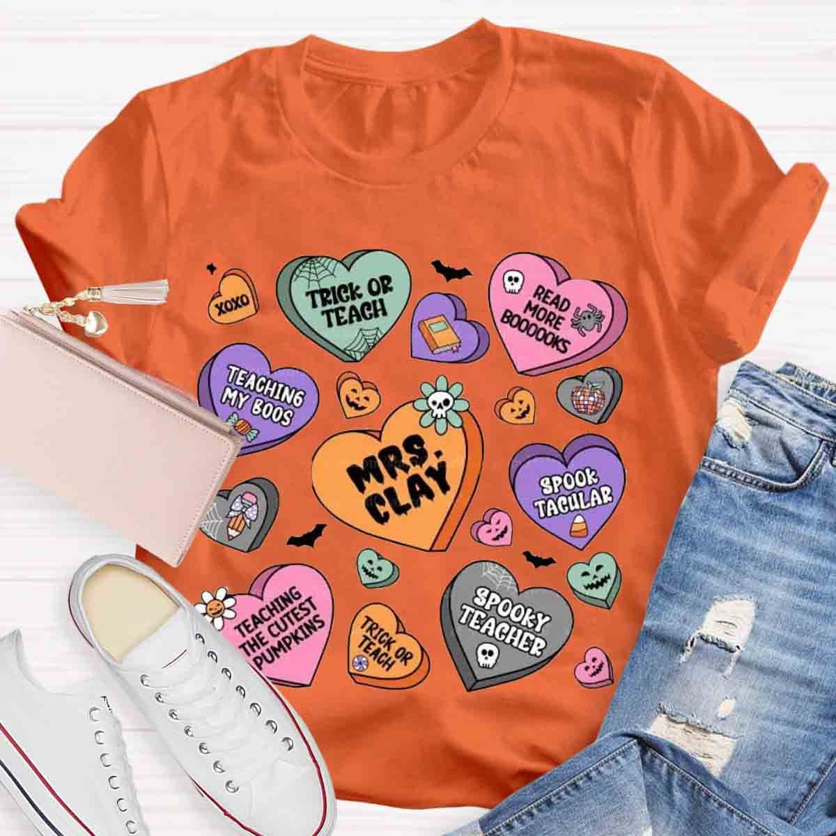 Personalized Name Teacher Halloween Shirt