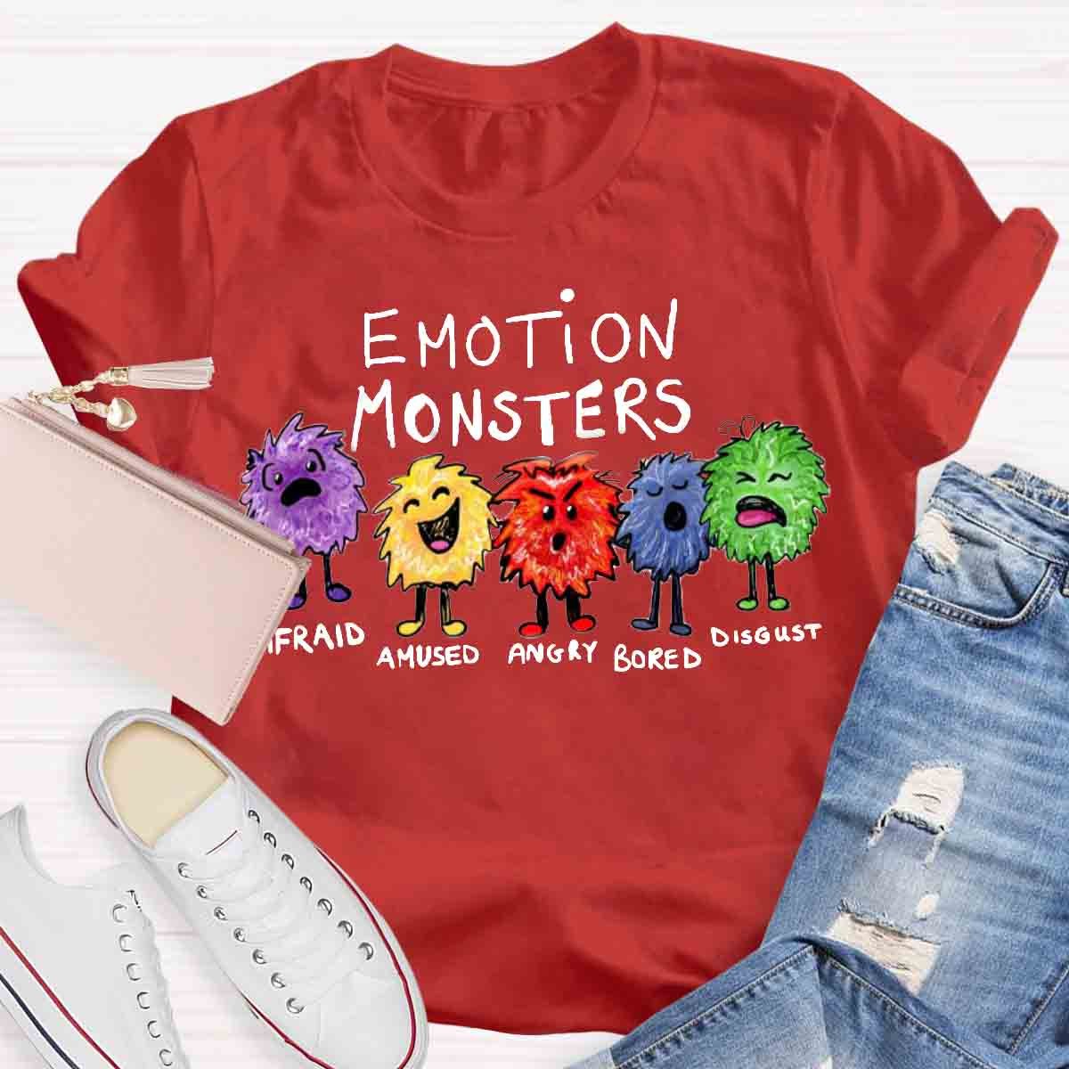 Emotion Monsters Funny Teachers T-Shirt