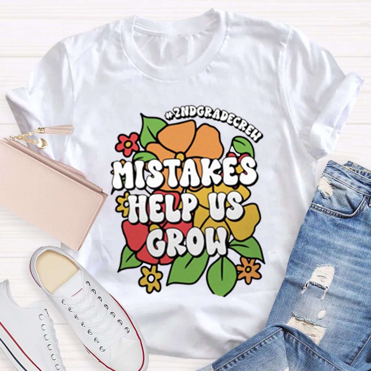 Personalized Mistakes Help Us Grow Teacher Shirt