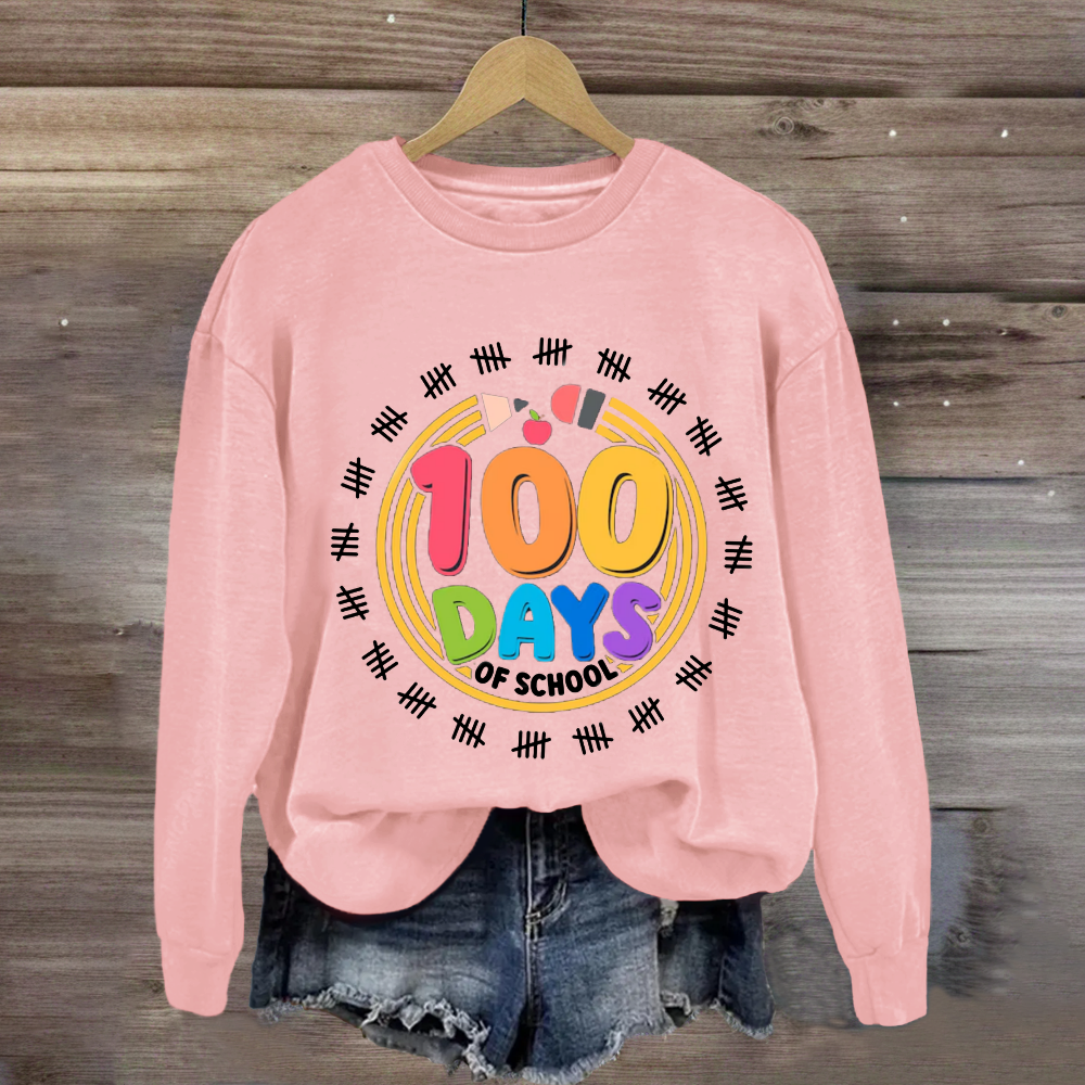 100 Days Of School Pencil Circle Sweatshirt