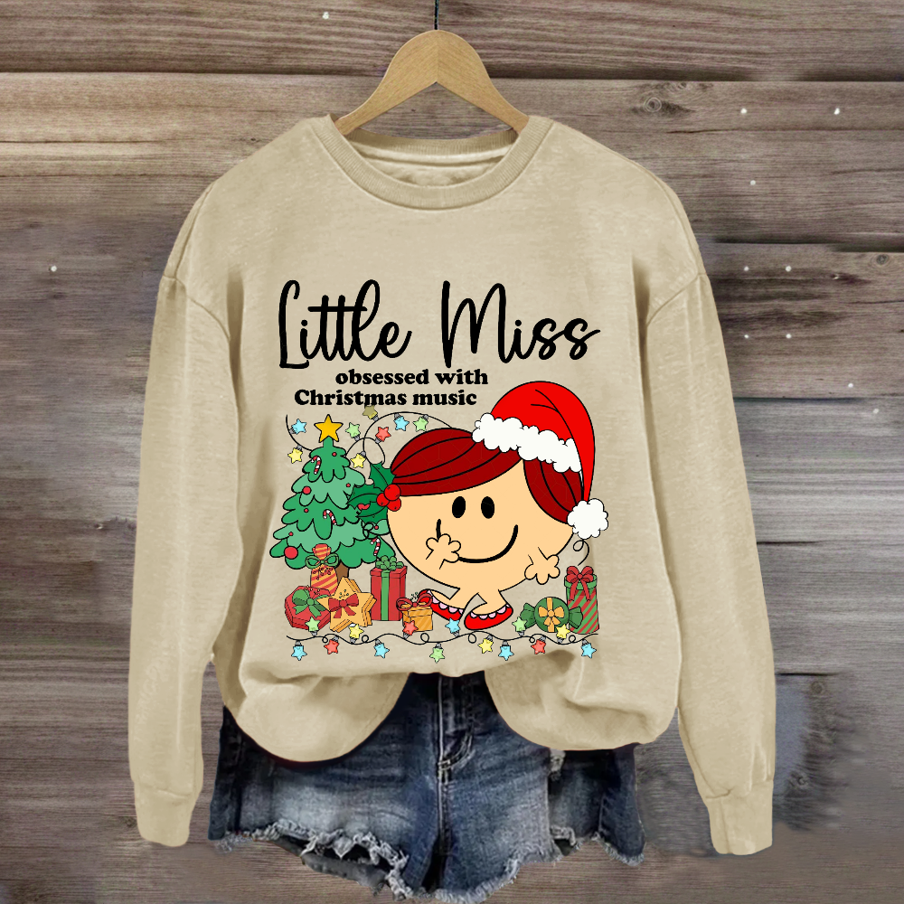 Little Miss Obsessed With Christmas Music Sweatshirt